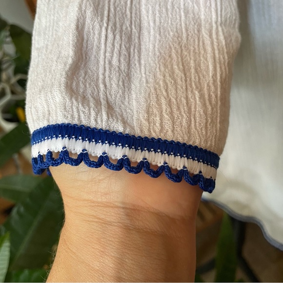 Made in Greece Boho Short Sleeve Cotton Blouse - Picture 7 of 9